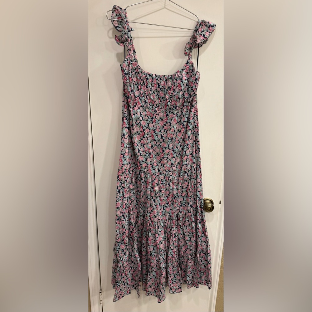 Floral Women's Dress - Pink and Blue